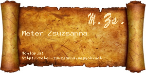 Meter Zsuzsanna névjegykártya